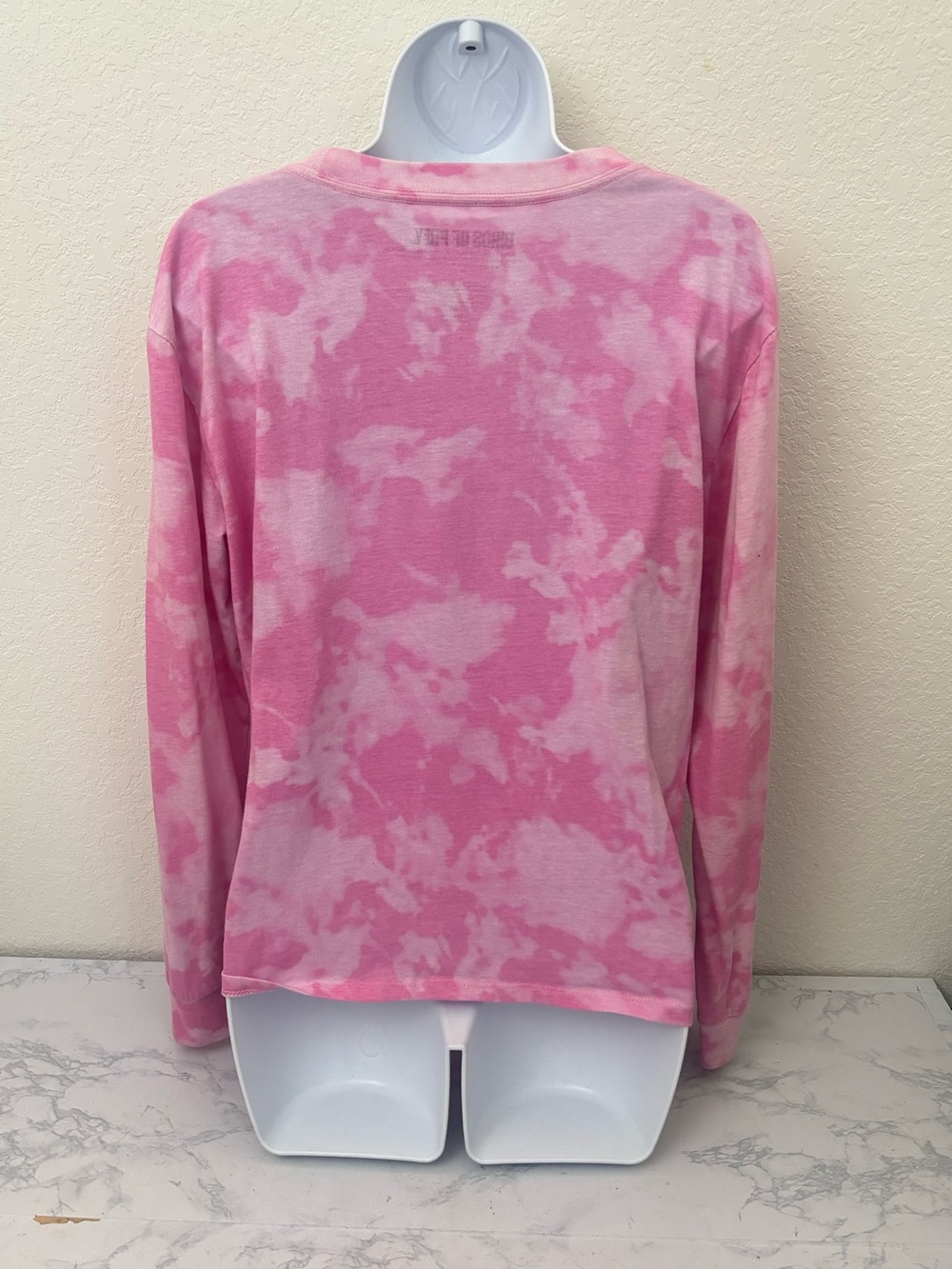 Birds Of Prey Harley Quinn Movie Logo T-Shirt L Long Sleeve Pink Tie Dye - Picture 5 of 8